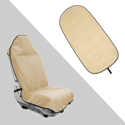 Waterproof Towel Car Seat Cover, Sweatproof Non Slip Towel Carseat Cover, Machine Washable Vehicle Bucket Frontseat Protector Accessories, Universal for SUV, Sedan, Truck (Black) in Kuwait