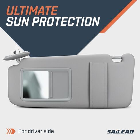 استبدال واقي الشمس من جانب السائق الأيسر من SAILEAD متوافق مع Toyota Venza مع فتحة سقف وإضاءة، بديل لـ Venza 2009 2010 2011 2012 2013 2014 2015 2016، رمادي، LH in Kuwait