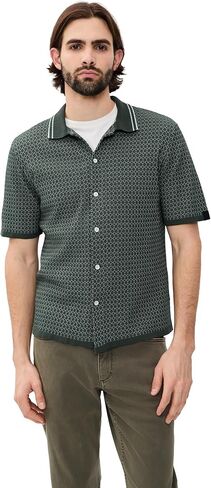 rag & bone Men's Harvey Cross Stitch Camp Shirt in Saudi Arabia