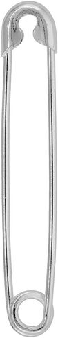 Sterling Silver Safety Pin Charm Brooch Italy 1 7/8 inch in Saudi Arabia