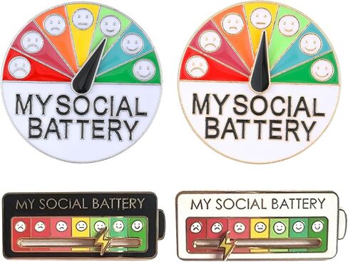 4 Pcs Pin, Pins for Backpacks, Mood Changing Energy Pins, Round and Square Shapes, Stylish Accessories for Daily Use, Friends and Teens in Kuwait