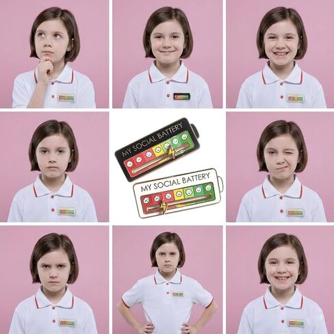 4 Pcs Pin, Pins for Backpacks, Mood Changing Energy Pins, Round and Square Shapes, Stylish Accessories for Daily Use, Friends and Teens in Kuwait