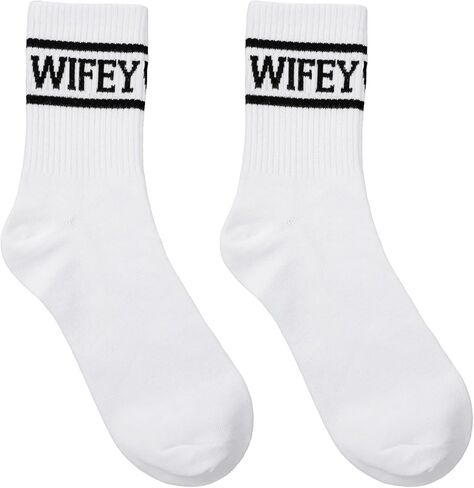 Wifey Socks White Bridesmaid Socks Wedding Soft Cotton Bachelorette Sock Bride Bridal Shower Socks Engagement Bride Be Gift for Women Party Wife Newlywed Couple Anniversary Valentine's Day in Saudi Arabia