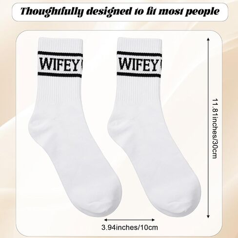 Wifey Socks White Bridesmaid Socks Wedding Soft Cotton Bachelorette Sock Bride Bridal Shower Socks Engagement Bride Be Gift for Women Party Wife Newlywed Couple Anniversary Valentine's Day in Saudi Arabia