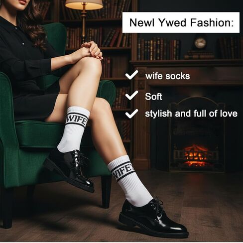 Wifey Socks White Bridesmaid Socks Wedding Soft Cotton Bachelorette Sock Bride Bridal Shower Socks Engagement Bride Be Gift for Women Party Wife Newlywed Couple Anniversary Valentine's Day in Saudi Arabia