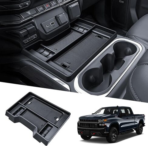 منظم وحدة التحكم المركزية متوافق مع 2019-2022 Chevy Silverado/GMC Sierra 1500 و2020-2023 Silverado/Sierra 2500HD 3500HD ملحقات مسند الذراع (وحدة التحكم الكاملة مع مقاعد الدلو فقط) in Saudi Arabia