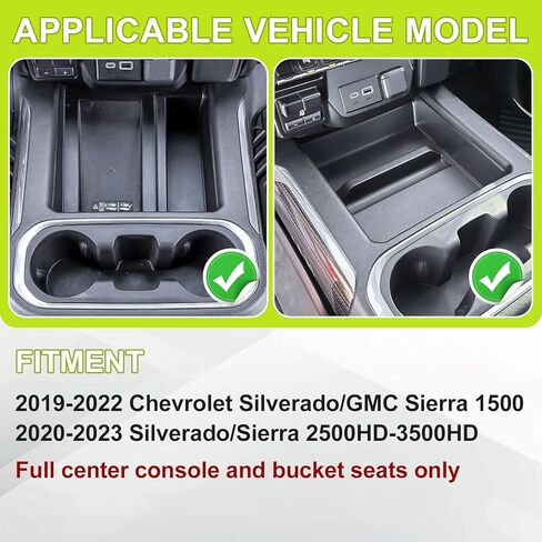 منظم وحدة التحكم المركزية متوافق مع 2019-2022 Chevy Silverado/GMC Sierra 1500 و2020-2023 Silverado/Sierra 2500HD 3500HD ملحقات مسند الذراع (وحدة التحكم الكاملة مع مقاعد الدلو فقط) in Saudi Arabia