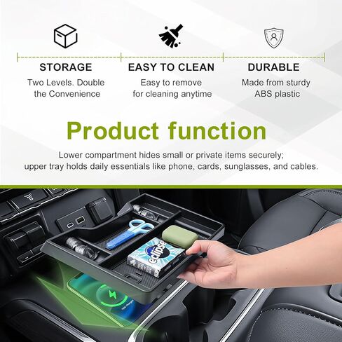منظم وحدة التحكم المركزية متوافق مع 2019-2022 Chevy Silverado/GMC Sierra 1500 و2020-2023 Silverado/Sierra 2500HD 3500HD ملحقات مسند الذراع (وحدة التحكم الكاملة مع مقاعد الدلو فقط) in Saudi Arabia