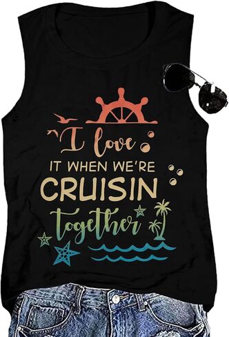 SFHFY Beach Tanks Women: Hawaiian Sleeveless T Shirt Seashell Starfish Vest Cruise Tank Summer Vacation Tee Tops in Saudi Arabia