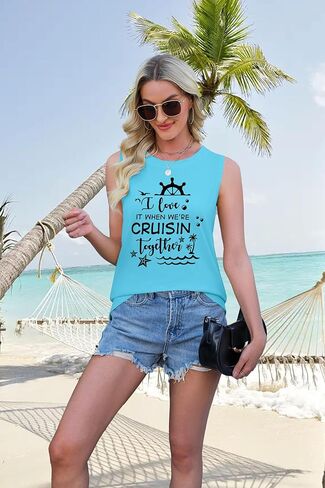 SFHFY Beach Tanks Women: Hawaiian Sleeveless T Shirt Seashell Starfish Vest Cruise Tank Summer Vacation Tee Tops in Saudi Arabia
