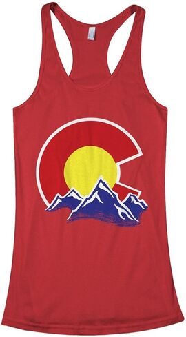 قميص بدون أكمام للسيدات من Threadrock Colorado Mountain Racerback in Saudi Arabia