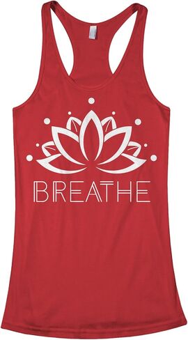 قميص بدون أكمام للسيدات من Threadrock Breathe Lotus Flower Racerback in Saudi Arabia