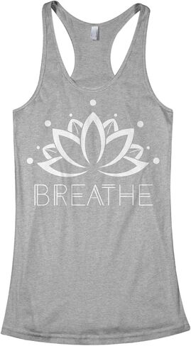 قميص بدون أكمام للسيدات من Threadrock Breathe Lotus Flower Racerback in Saudi Arabia