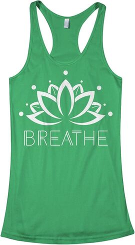قميص بدون أكمام للسيدات من Threadrock Breathe Lotus Flower Racerback in Saudi Arabia
