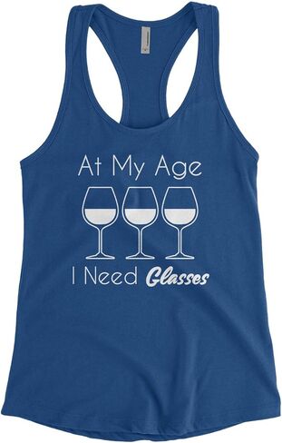 Threadrock Women's at My Age I Need Glasses Racerback Tank Top in Saudi Arabia