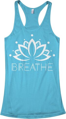 قميص بدون أكمام للسيدات من Threadrock Breathe Lotus Flower Racerback in Saudi Arabia