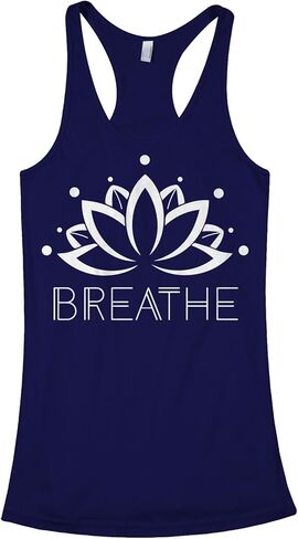 قميص بدون أكمام للسيدات من Threadrock Breathe Lotus Flower Racerback in Saudi Arabia