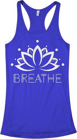 قميص بدون أكمام للسيدات من Threadrock Breathe Lotus Flower Racerback in Saudi Arabia