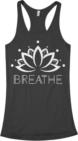 قميص بدون أكمام للسيدات من Threadrock Breathe Lotus Flower Racerback in Saudi Arabia
