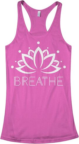قميص بدون أكمام للسيدات من Threadrock Breathe Lotus Flower Racerback in Saudi Arabia