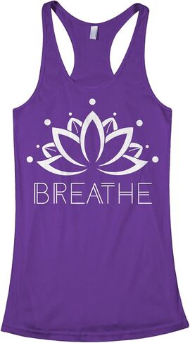 قميص بدون أكمام للسيدات من Threadrock Breathe Lotus Flower Racerback in Saudi Arabia