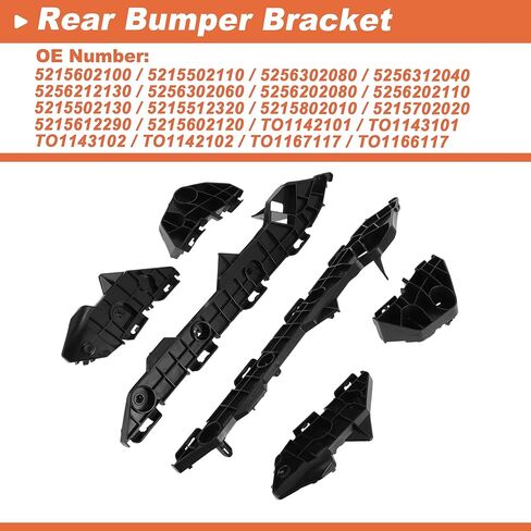 دعامة المصد الخلفي لسيارة Toyota Corolla 2009-2013 رقم 5215602100/5215502110/5256302060/5256202080/5215802010/5215702020 6 قطع دعامة المصد الخلفي الأيمن والأيسر in Kuwait