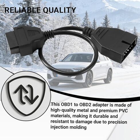 OBD1 Scanner Connector, Scanner Cable Code Reader, OBD1 Compatible with GM 12 Pin to OBD2 16 Pins Socket Scan Diagnostic Extension Tool, Cable Connector Adapter Replacement in Kuwait