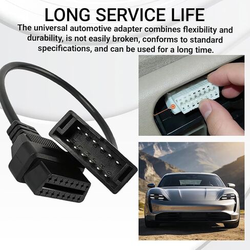 OBD1 Scanner Connector, Scanner Cable Code Reader, OBD1 Compatible with GM 12 Pin to OBD2 16 Pins Socket Scan Diagnostic Extension Tool, Cable Connector Adapter Replacement in Kuwait