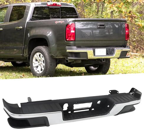 مجموعة مصد الصدمات الخلفية متوافقة مع 2016 2017 2018 2019 2020 2021 2022 Chevy Colorado GMC Canyon، W/O Park Sensors، أسود، بديل لـ 84190118، 84568267، GM1103180، GM1103181 in Kuwait