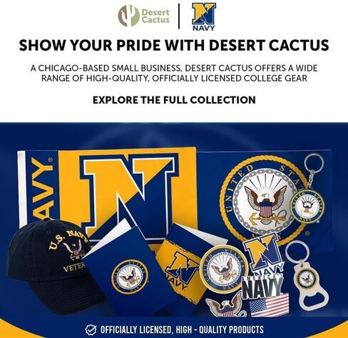 Desert Cactus US Navy License Plate Frame Dad Car Tag Holder for Front or Back of Car Officially Licensed Metal United States in Saudi Arabia