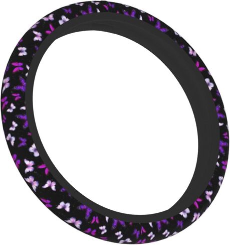 Purple Butterfly Steering Wheel Cover - Beautiful Butterfly Steering Wheel Covers Women Men Girls Car Accessories Decor Anti-Slip Auto Neoprene Universal 15 Inch Steering Wheel Protector in Saudi Arabia