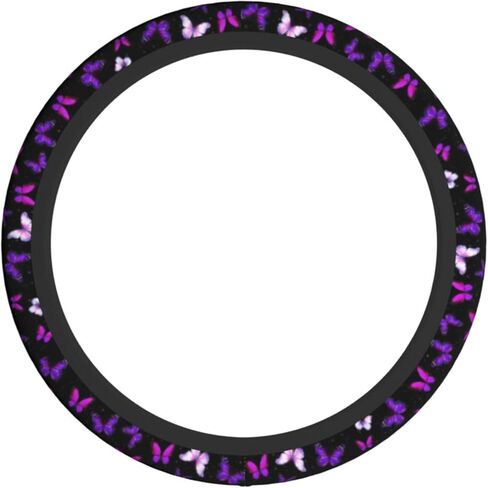 Purple Butterfly Steering Wheel Cover - Beautiful Butterfly Steering Wheel Covers Women Men Girls Car Accessories Decor Anti-Slip Auto Neoprene Universal 15 Inch Steering Wheel Protector in Saudi Arabia