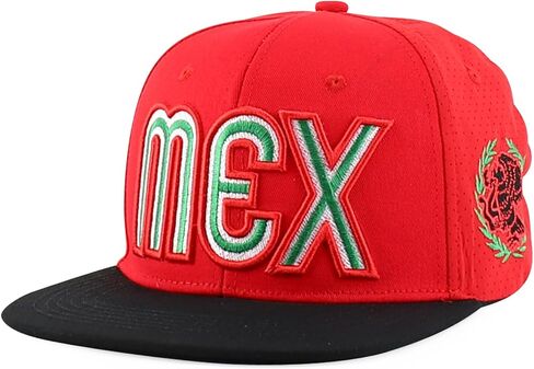 Trendy Apparel Shop Mexico Eagle Embroidered Laser Punching Mesh Back Flatbill Snapback Cap in Saudi Arabia