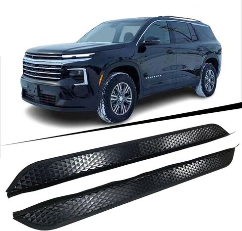 All Black Running Board Fits for Chevy Traverse 2024 2025 2026 Aluminum Side Step Side Bar Car Protect Stairs Pedals with Mounted Brackets Screws 2PCS/Set in Kuwait