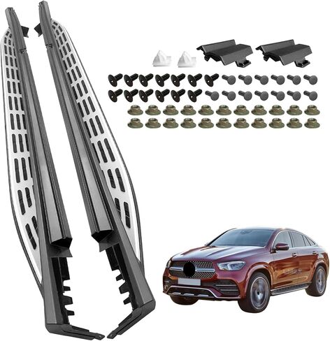 Running Boards Side Pedal Compatible with 2020 2021 2022 2023 2024 Mercedes Benz GLE-Class Coupe C167 GLE 53 AMG GLE 63 AMG Side Steps with Brackets,2 PCS Right & Left Side Step Rail Nerf Bars(Silver) in Saudi Arabia
