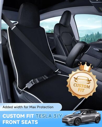 غطاء مقعد السيارة من النيوبرين المقاوم للماء لطراز Tesla Y/3/X/S مع أحزمة أمان ممتدة ومنصات صندوق مسند الذراع، واقي مقعد مقاوم للعرق وغير قابل للانزلاق للجري واليوجا للأطفال وحماية الحيوانات الأليفة (أبيض، 3 قطع) in Kuwait
