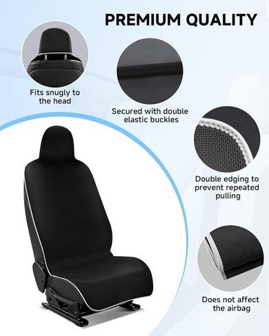 غطاء مقعد السيارة من النيوبرين المقاوم للماء لطراز Tesla Y/3/X/S مع أحزمة أمان ممتدة ومنصات صندوق مسند الذراع، واقي مقعد مقاوم للعرق وغير قابل للانزلاق للجري واليوجا للأطفال وحماية الحيوانات الأليفة (أبيض، 3 قطع) in Kuwait