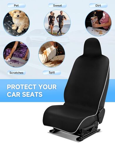 غطاء مقعد السيارة من النيوبرين المقاوم للماء لطراز Tesla Y/3/X/S مع أحزمة أمان ممتدة ومنصات صندوق مسند الذراع، واقي مقعد مقاوم للعرق وغير قابل للانزلاق للجري واليوجا للأطفال وحماية الحيوانات الأليفة (أبيض، 3 قطع) in Kuwait