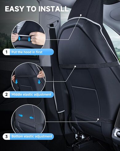 غطاء مقعد السيارة من النيوبرين المقاوم للماء لطراز Tesla Y/3/X/S مع أحزمة أمان ممتدة ومنصات صندوق مسند الذراع، واقي مقعد مقاوم للعرق وغير قابل للانزلاق للجري واليوجا للأطفال وحماية الحيوانات الأليفة (أبيض، 3 قطع) in Kuwait