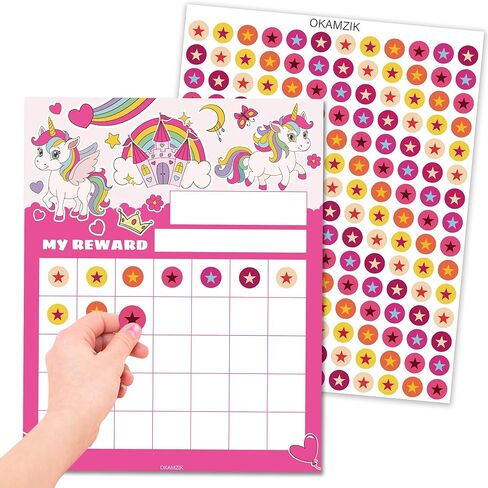 مخطط ملصقات النجوم لسلوك الأطفال - 25 حوافز مخطط مكافآت ملصق للأطفال الصغار، مخطط سلوك للأطفال في المنزل والفصل الدراسي، حافز يونيكورن للفصل الدراسي الذي يجب اقتناؤه in Kuwait