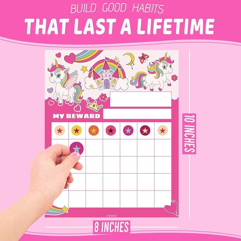 مخطط ملصقات النجوم لسلوك الأطفال - 25 حوافز مخطط مكافآت ملصق للأطفال الصغار، مخطط سلوك للأطفال في المنزل والفصل الدراسي، حافز يونيكورن للفصل الدراسي الذي يجب اقتناؤه in Kuwait