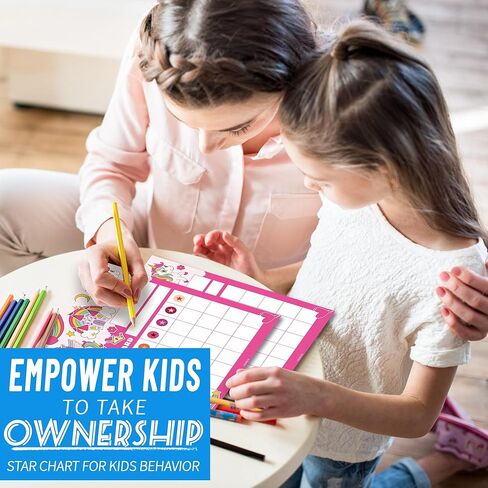 مخطط ملصقات النجوم لسلوك الأطفال - 25 حوافز مخطط مكافآت ملصق للأطفال الصغار، مخطط سلوك للأطفال في المنزل والفصل الدراسي، حافز يونيكورن للفصل الدراسي الذي يجب اقتناؤه in Kuwait