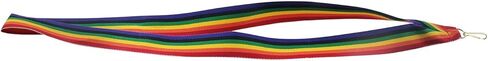 12PCS Medal Buckle Clip Lanyard Triangle Hook Colourful Ribbon Gold Ribbon/Rainbow Colour Medal Stripe Medal Lanyard Medal Ribbon for Academic Sports in Saudi Arabia