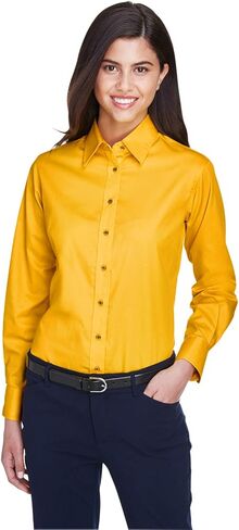 Ladies' Easy Blend™ Long-Sleeve Twill Shirt with Stain-Release M SUNRAY YELLOW in Kuwait
