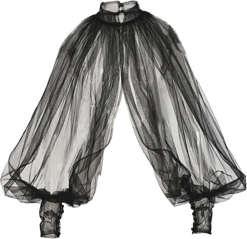 Women's Sexy Batwing Long Sleeves Sheer Shirt See Through Mock Neck Irregular Tops Front Back Split Shawl in Kuwait