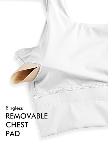 Buauty Sports Bras for Women, Medium Support Scoop Neck U Back Workout Bra for Yoga Running Gym White L in Saudi Arabia