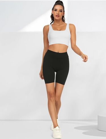 Buauty Sports Bras for Women, Medium Support Scoop Neck U Back Workout Bra for Yoga Running Gym White L in Saudi Arabia