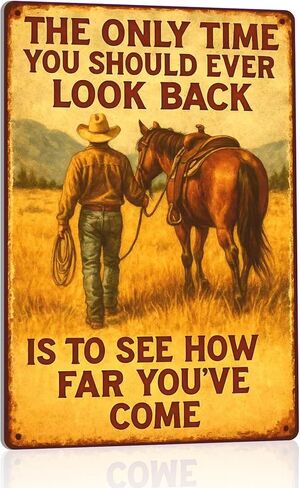 Vintage Cowboy Metal Tin Sign, Rustic Cowboy Quote Metal Wall Art Prints, Farmhouse Country Life Western Horse Rider Signs Metal Sign for Bar, Garage Man Cave, Home, Southwestern Theme Decorations 8 x 12 Inch in Saudi Arabia