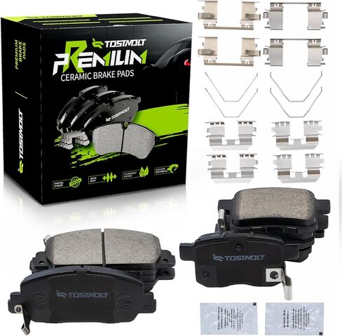 New 8pcs Complete Front+Rear Super Quiet Shimmed Slotted Ceramic Disc Brake Pads Set w/Installation Hardware Compatible With 13-17 Honda Accord EX/EX-L/Hybrid/SE/Sport/Touring/Plug-In FWD in Saudi Arabia