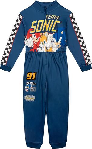 SEGA Sonic the Hedgehog Racing Zip Up Coverall Toddler to Big Kid Sizes (2T - 14-16) in Saudi Arabia